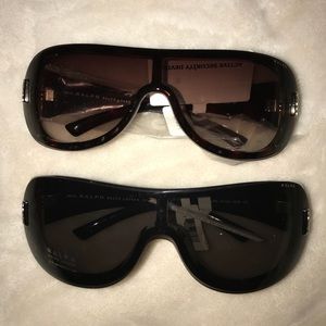 Ralph Lauren black sunglasses/spotty brown shades.